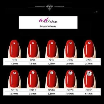 1440 Mixed Size Flatback Glass Rhinestones for Crafts