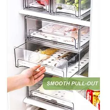 Yatmung Stackable Fridge and Pantry Organizer - Clear Bins