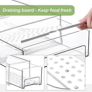 Yatmung Stackable Fridge and Pantry Organizer - Clear Bins