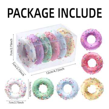 Donut Dessert Ornaments Set, 6PCS Christmas Donut Dessert Pendant Ornament Set, Easter Tree Donut Ha...