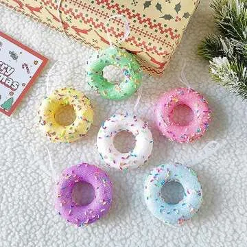 Colorful 6PCS Donut Dessert Ornaments for Festive Decor