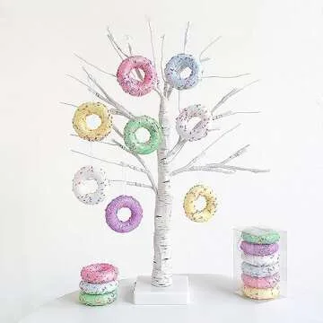 Colorful 6PCS Donut Dessert Ornaments for Festive Decor