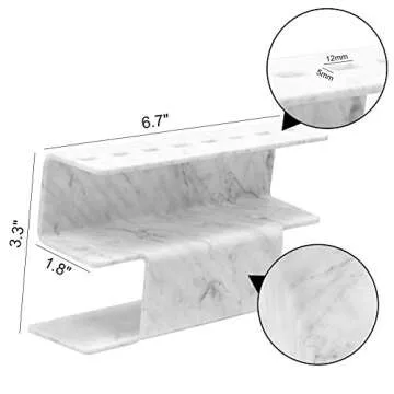 Lash Extension Supplies Tweezer Holder Stand GEMERRY Eyelash Extension Supplies Accessories Tools Acrylic Display Storage 8 Pcs Tweezers Shelf Holder (Marbling)