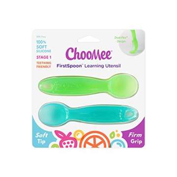 ChooMee Silicone Baby Spoons for Ages 4 Months + | Safe & Eco-Friendly
