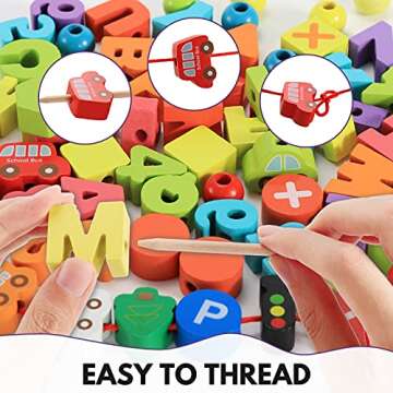 BMTOYS Educational Beads for Fine Motor Skills