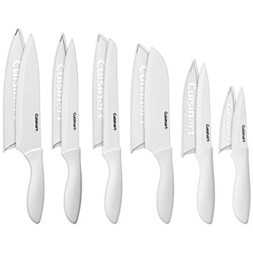 Cuisinart 12-Piece White Knife Set with Blade Guards