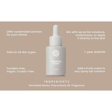 SJOLIE Sunless Tanning Additive - Pineapple Scent Drops | Enhance Spray Tan or Self Tanners - 1oz