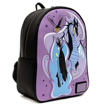 Loungefly Disney Mini Backpack - Sleeping Beauty Maleficent - Vegan Leather Backpack for Disney Fans
