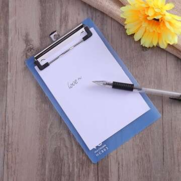 NUOLUX 5 Pack A6 Clipboard Clip Boards Colourful Plastic Clipboard (Random Color)