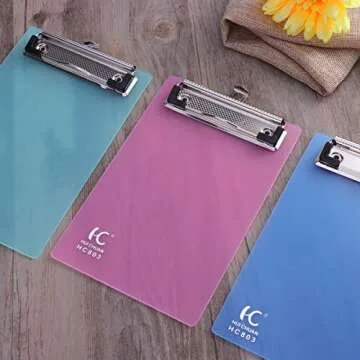 NUOLUX 5 Pack A6 Clipboard Clip Boards Colourful Plastic Clipboard (Random Color)
