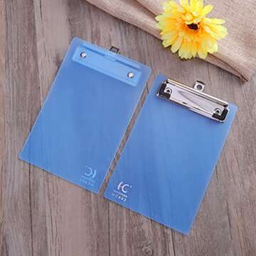NUOLUX 5 Pack A6 Clipboard Clip Boards Colourful Plastic Clipboard (Random Color)