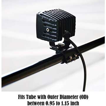 GS Power Tube Clamp Brackets (Choice 1/1.25/1.75/2 inch) Mount LED Light Bar Radio Whip Antenna Safety Flag on Rack Roll Cage Bumper Compatible with Can-Am RZR Rhino Teryx ATV UTV (2 pc)