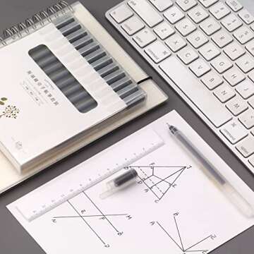 XIZE SH Minimalist Japanese Style Gel Pens Ultra Fine Point 0.38mm Black Pens For Smooth Writing Note Taking Black Ink Pen,12 Count