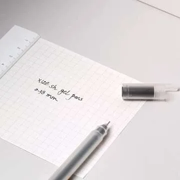 XIZE SH Minimalist Japanese Style Gel Pens Ultra Fine Point 0.38mm Black Pens For Smooth Writing Note Taking Black Ink Pen,12 Count