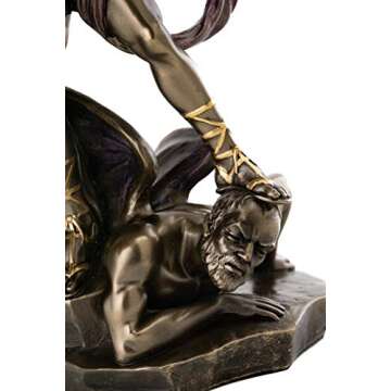 Top Collection Archangel St. Michael Statue - Michael Archangel of Heaven Defeating Lucifer in Premium Cold-Cast Bronze - 14.5-Inch Collectible Angel Figurine