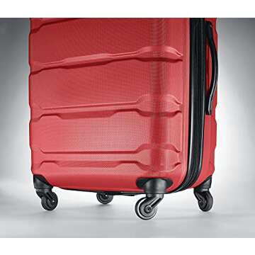 Samsonite Omni PC Hardside Expandable Luggage with Spinner Wheels, Red, 2-Piece Set (20/24)