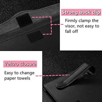 cocaNbutter Bling Car Tissue Holder for Car Mask Holder for Car Visor Tissue Holder for Car Leather Crystals Sun Visor Napkin Holder Tissue Case Holder for Car, Vehicle (Black)