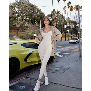 OQQ Women's Yoga Ribbed Jumpsuit for Style and Comfort