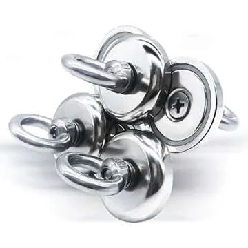 FINDMAG 40 LBS(18KG) Magnetic Hooks Super Strong Neodymium Magnetic Hooks with Countersunk Hole Eyebolt for Home Kitchen Workplace Office and Garage - 10 Pack