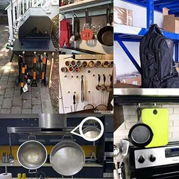 FINDMAG 40 LBS(18KG) Magnetic Hooks Super Strong Neodymium Magnetic Hooks with Countersunk Hole Eyebolt for Home Kitchen Workplace Office and Garage - 10 Pack