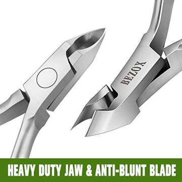 BEZOX Cuticle Clippers - Stainless Steel Professional Cuticle Cutter Cuticle Trimmers - Full Jaw Manicure Hangnail Clipper (6mm Jaw)