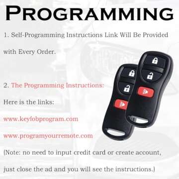 Keyless Entry Remote Control Key Fob Replacement Fits for Nissan Xterra Titan Armada Frontier 2002-2019 Quest Sentra Murano Pathfinder Versa Infiniti FX35 FX45 QX4 3 Buttons KBRASTU15 CWTWB1U733