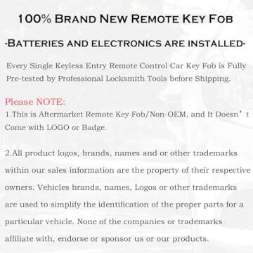 Keyless Entry Remote Control Key Fob Replacement Fits for Nissan Xterra Titan Armada Frontier 2002-2019 Quest Sentra Murano Pathfinder Versa Infiniti FX35 FX45 QX4 3 Buttons KBRASTU15 CWTWB1U733