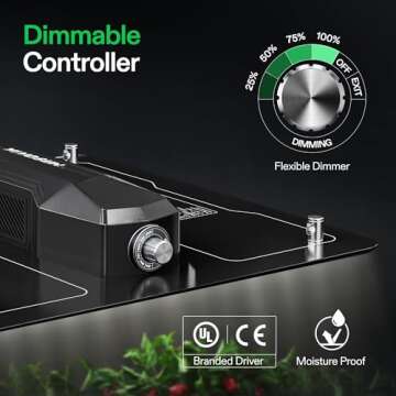 VIVOSUN VS1000 LED Grow Light with Samsung LM301 Diodes & Sosen Driver Dimmable Lights Sunlike Full Spectrum for Indoor Plants Seedling Veg and Bloom Plant Grow Lamps for 2x2/3x3 Grow Tent