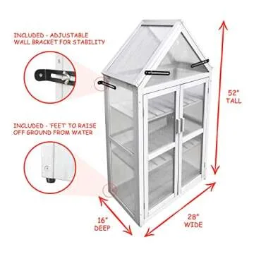 Kitchen Joy Mini Greenhouse Kit - Outdoor Plant Stand, Small Green House, Plant Stand Indoor, Green Houses for Outside, Indoor Garden & Patio Accessories Indoor Greenhouse, Tiered Plant Stand