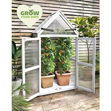 Kitchen Joy Mini Greenhouse Kit - Outdoor Plant Stand, Small Green House, Plant Stand Indoor, Green Houses for Outside, Indoor Garden & Patio Accessories Indoor Greenhouse, Tiered Plant Stand