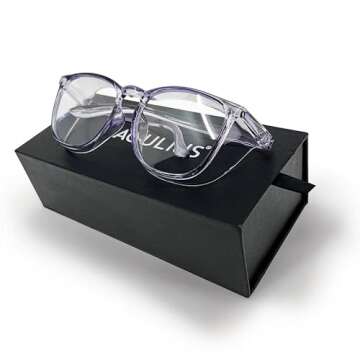 Aqulius 2 Pack Stylish Protective Anti Fog Safety Goggles - Scratch Resistant Blue Safety Glasses for Women and Nurses