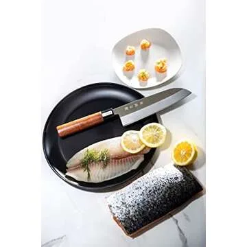 Simple Song Traditional Japanese Professional Kitchen Chef Knife Set - Premium Gyuto Santoku Nakiri Petty High Corrosion Resistance Full Tang Knife Set