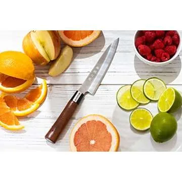 Simple Song Traditional Japanese Professional Kitchen Chef Knife Set - Premium Gyuto Santoku Nakiri Petty High Corrosion Resistance Full Tang Knife Set