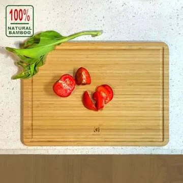 guiogc Dual-Sided Bamboo & Stainless Steel Cutting Board