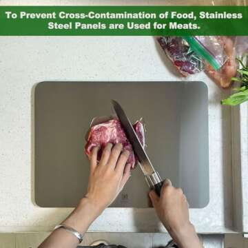 guiogc Dual-Sided Bamboo & Stainless Steel Cutting Board