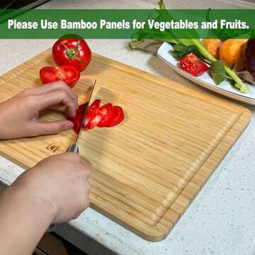 guiogc Dual-Sided Bamboo & Stainless Steel Cutting Board