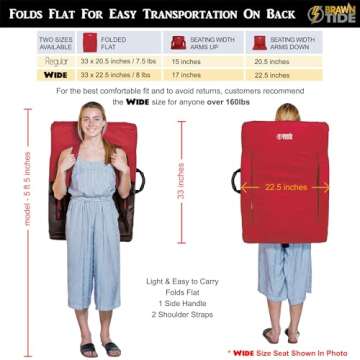 BRAWNTIDE Wide Stadium Seat for Bleachers - Ultimate Comfort in Sport Events