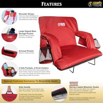 BRAWNTIDE Wide Stadium Seat - Comfort & Style for All