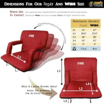 BRAWNTIDE Wide Stadium Seat - Comfort & Style for All