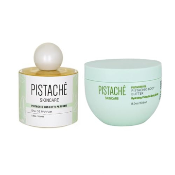 Pistaché Skincare Ultimate Dream Duo Set + Whipped Body Butter + Biscotti Perfume - Indulge in Nutt...