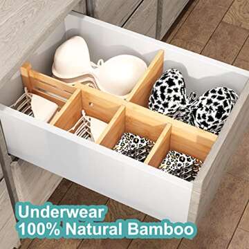 Vriccc Adjustable Bamboo Drawer Organizers for All