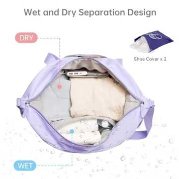 ETRONIK Gym Bag for Women, Travel Duffel Bag with USB Charging Port, Weekender Overnight Bag with Wet Pocket and Shoes Compartment for Women, Travel, Gym, Yoga (Purple)