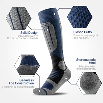 CXGCLUB Wool Ski Socks - Cozy Thermal Socks for Winter Adventures