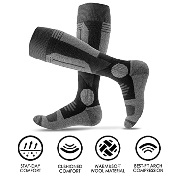 CXGCLUB Wool Ski Socks - Cozy Thermal Socks for Winter Adventures