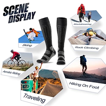 CXGCLUB Wool Ski Socks - Cozy Thermal Socks for Winter Adventures