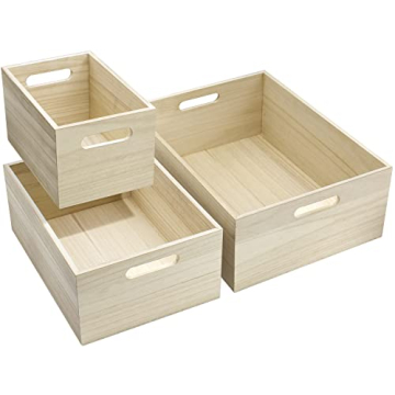 Stylish Sorbus Wooden Storage Bins - 3-Piece Set