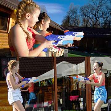 Water Gun for Kids and Adults(Set Includes 2 Guns) Long Shooting(Up to 30 feet) Squirt Guns with Big Water Reservour(1200 CC) (White)
