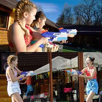 Water Gun for Kids and Adults(Set Includes 2 Guns) Long Shooting(Up to 30 feet) Squirt Guns with Big Water Reservour(1200 CC) (White)