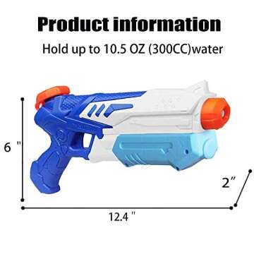 Water Gun for Kids and Adults(Set Includes 2 Guns) Long Shooting(Up to 30 feet) Squirt Guns with Big Water Reservour(1200 CC) (White)