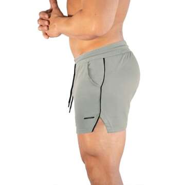 TEZO Mens 5" Gym Workout Shorts - Lightweight Quick Dry Activewear with Pockets